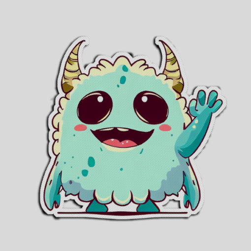 100 Pcs Cute Happy Printable Monster Stickers Letero Shop