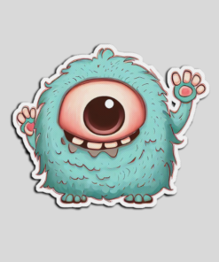 one eye friendly monster sticker