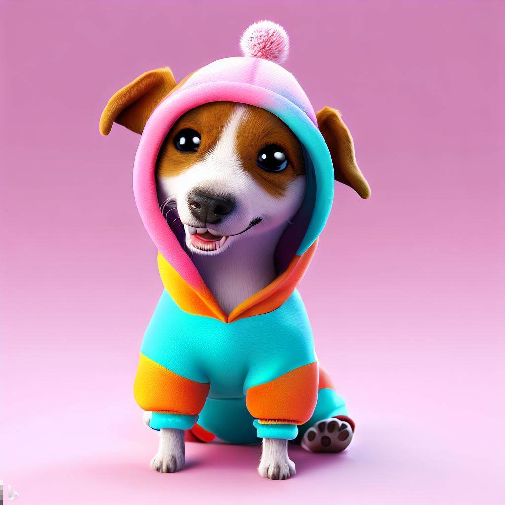 Cute Puppy wearing an outfit 3d render