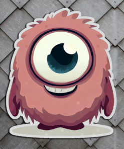 cute monster sticker one eye