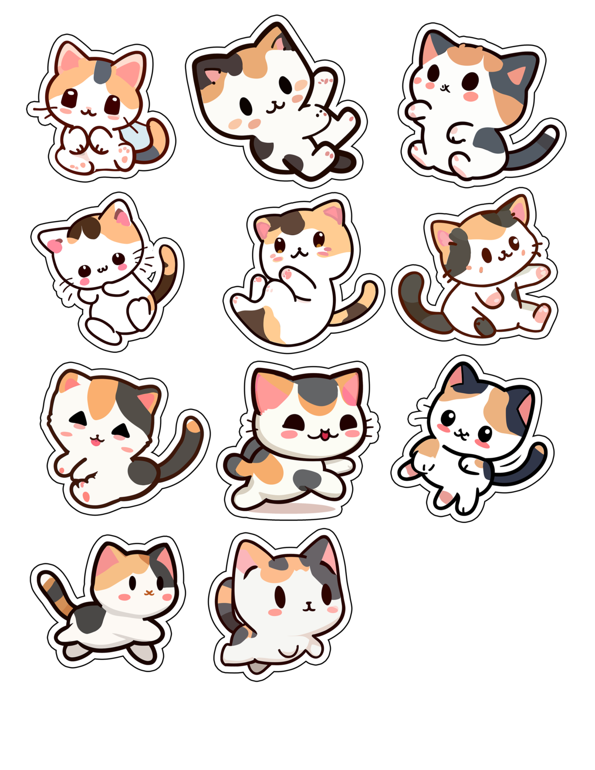 70pcs Cute Kawaii Kitten Clip Art - letero.shop