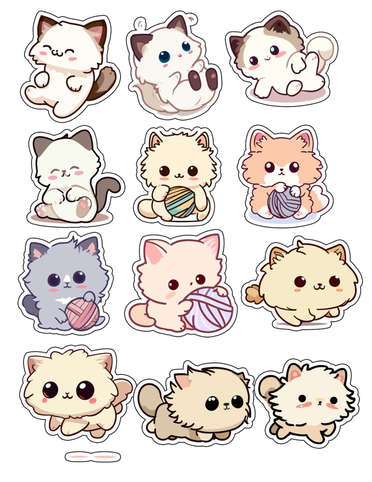 70pcs Cute Kawaii Kitten Clip Art - letero.shop