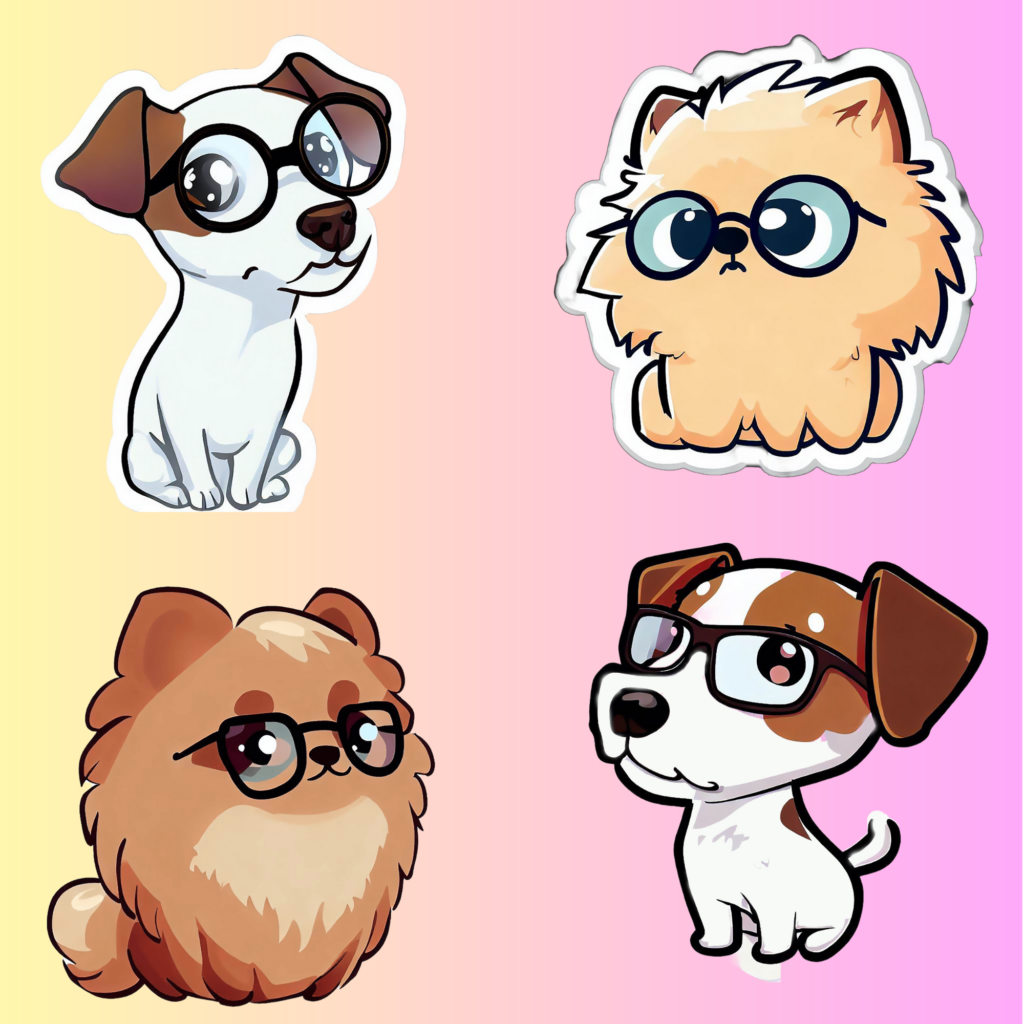 Cute vector puppies