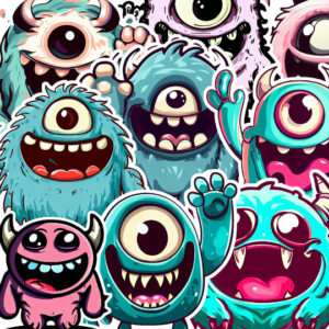 Cute Happy monster Sticker Pack