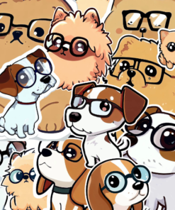 Small puppy sticker png bundle