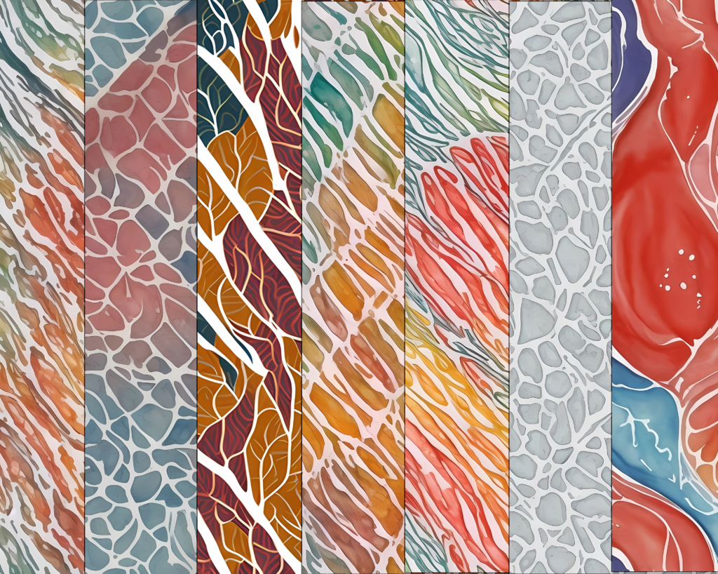 water color splashes different patterns