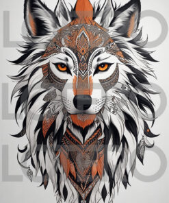 Tribal wolf spirit illustration
