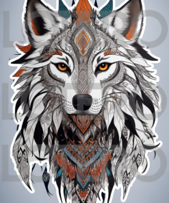 Tribal Spirit wolf illustration graphic