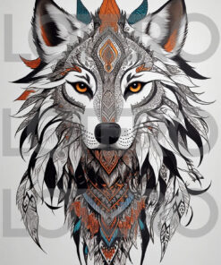 colorful wolf graphic