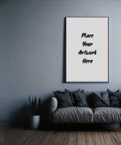 Portarit-and-artwork-Placeholder-mock-up-template-Industrial-style-living-room