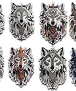 10 piece Spirit wolf Sticker sheet