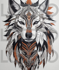 intricate design spirit wolf graphic