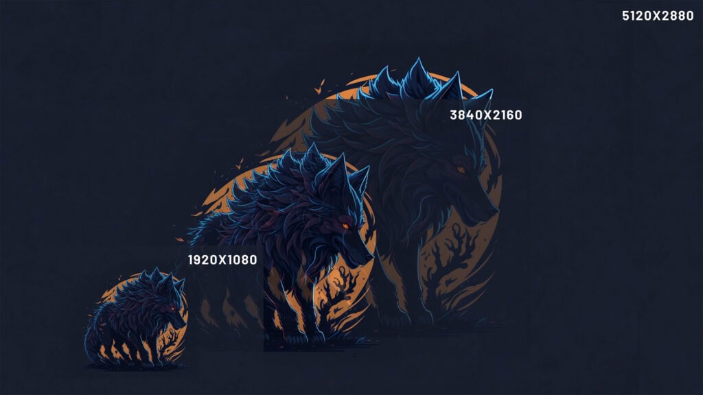 Wolf vector illustration 1080p 4K 5K wallpaper dimensions