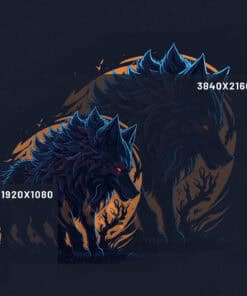 Wolf vector illustration 1080p 4K 5K wallpaper dimensions