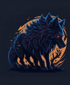 Dire wolf vector illustration desktop wallpaper