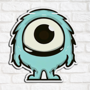 Cute Happy One Eyed Monster Sticker